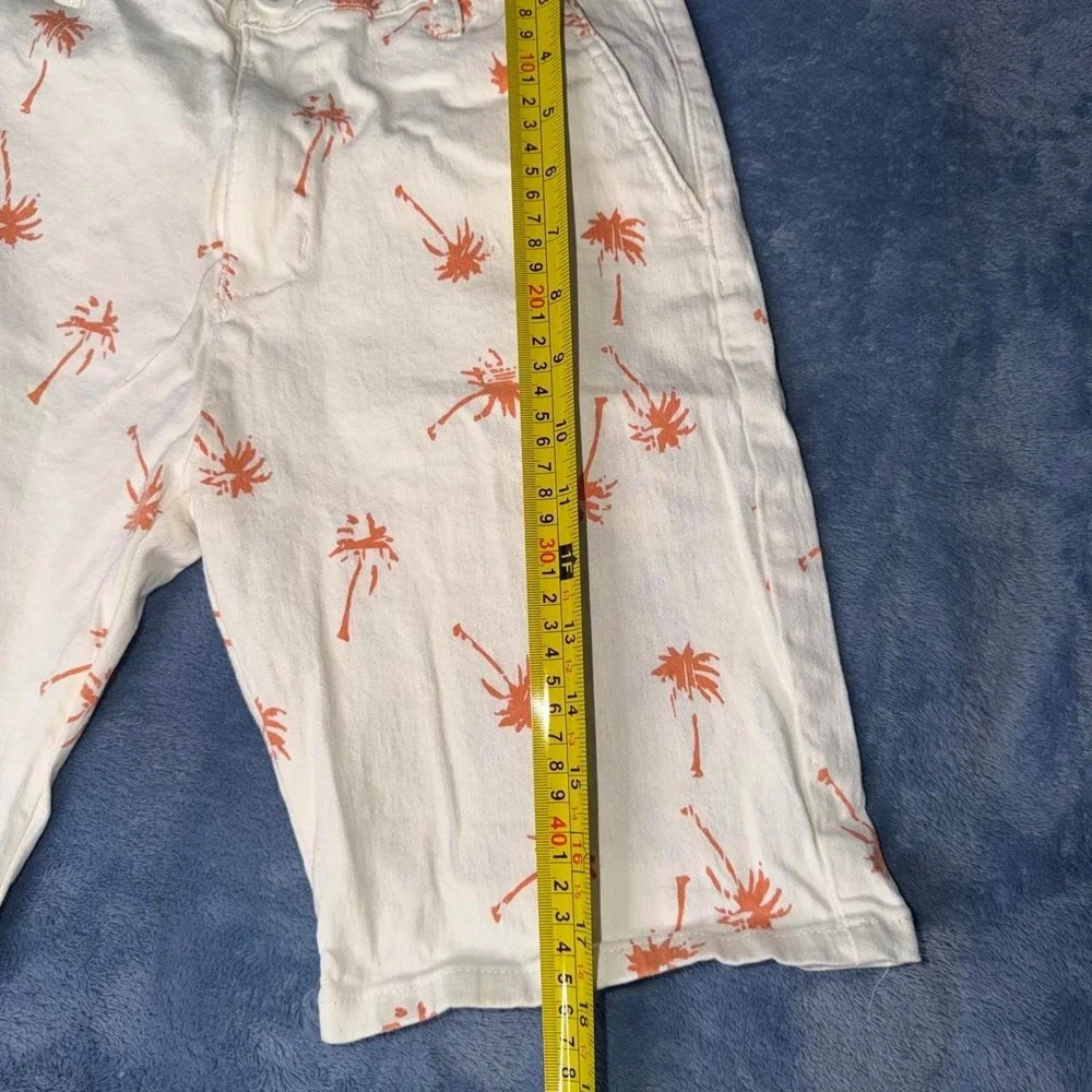 Cifun Blue white shorts with orange palm tree print